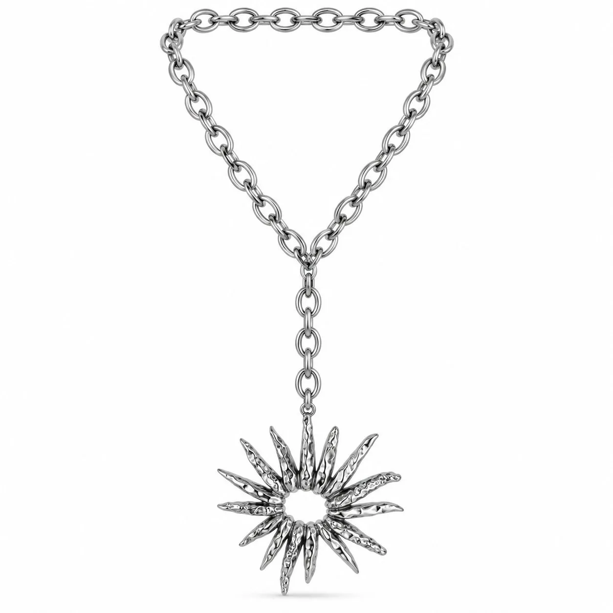 Collar plateado dije sol