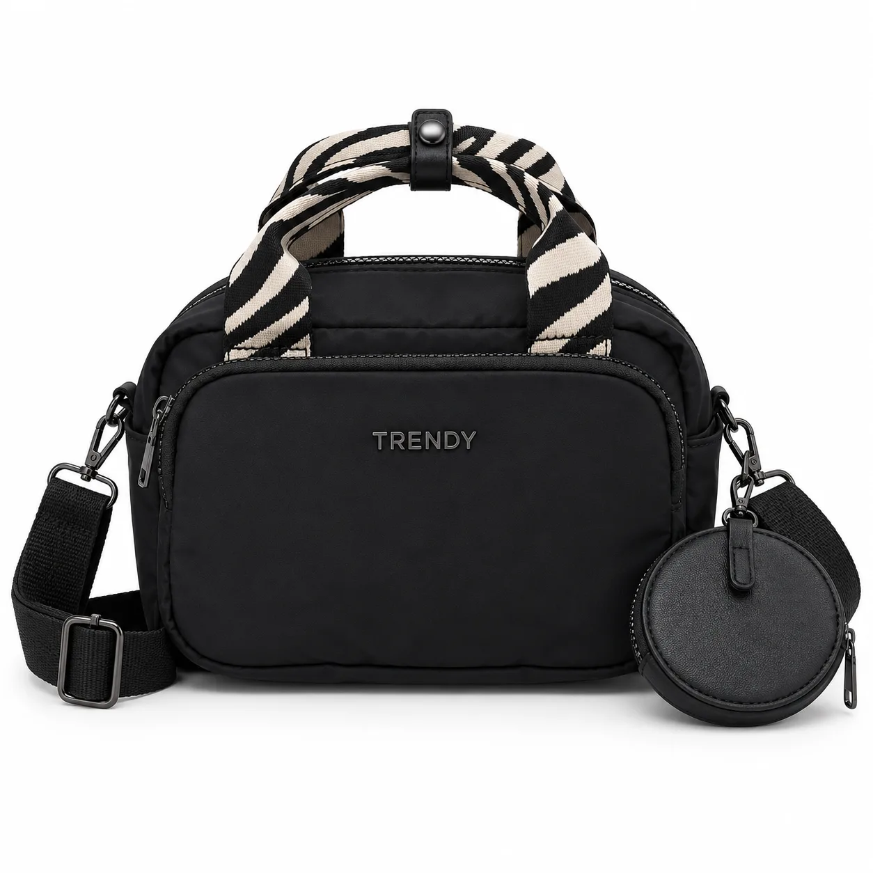 Cartera Trendy negra (con monedero)